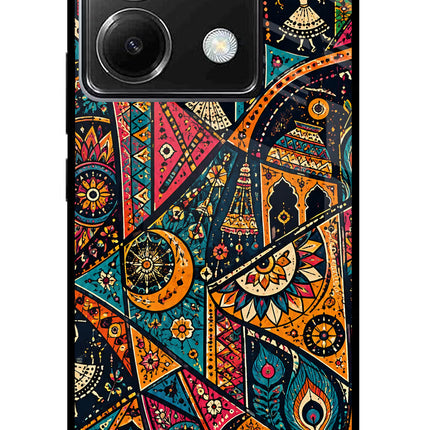Folk Print Poco X6 Glass Case