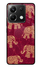 Maroon Elephant Poco X6 Glass Case
