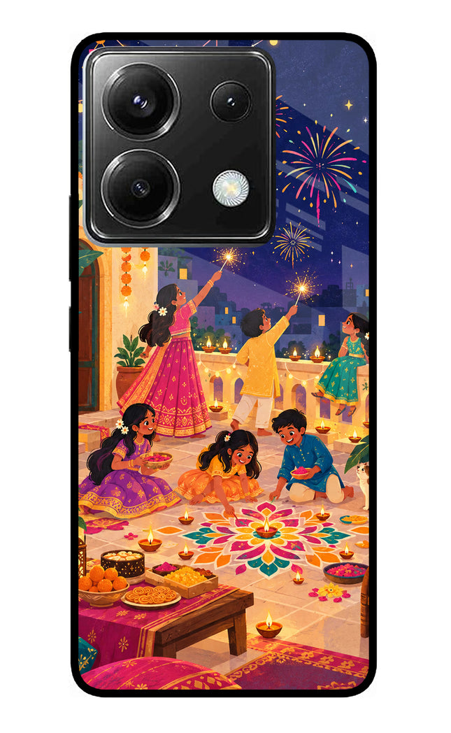 Diwali Night Poco X6 Glass Case