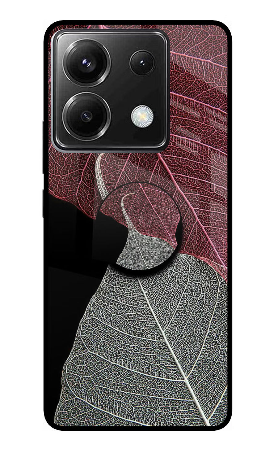 Leaf Pattern Poco X6 Pop Case, Metal case