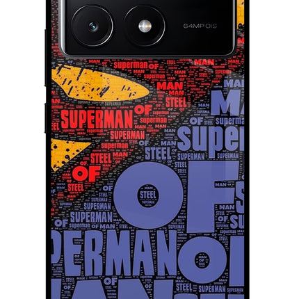 Superman Poco X6 Pro Glass Case Back Cover by Casekaro