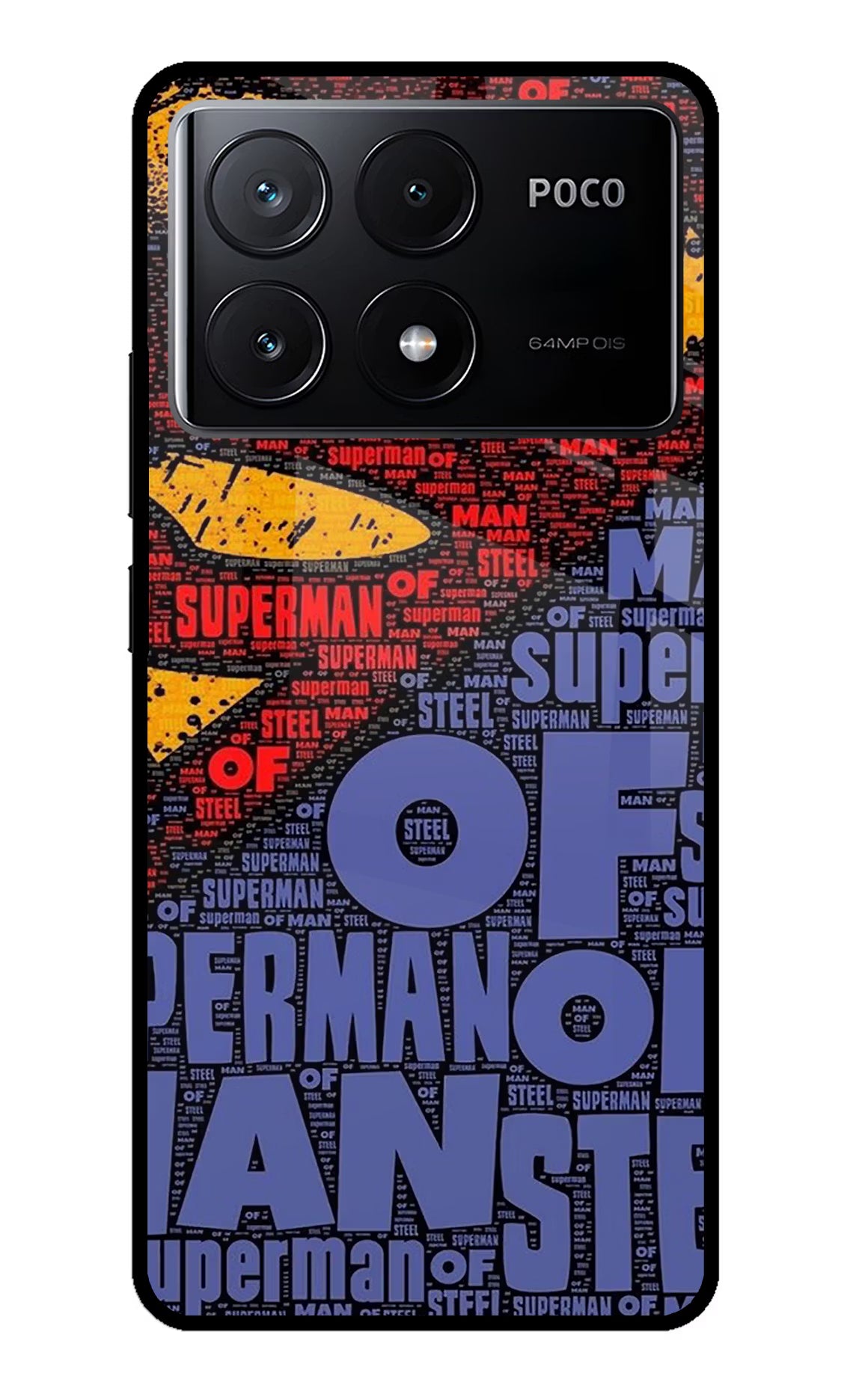 Superman Poco X6 Pro Glass Case Back Cover by Casekaro