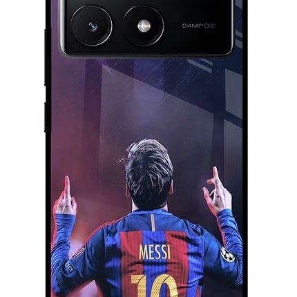 Messi Poco X6 Pro Glass Case Back Cover by Casekaro