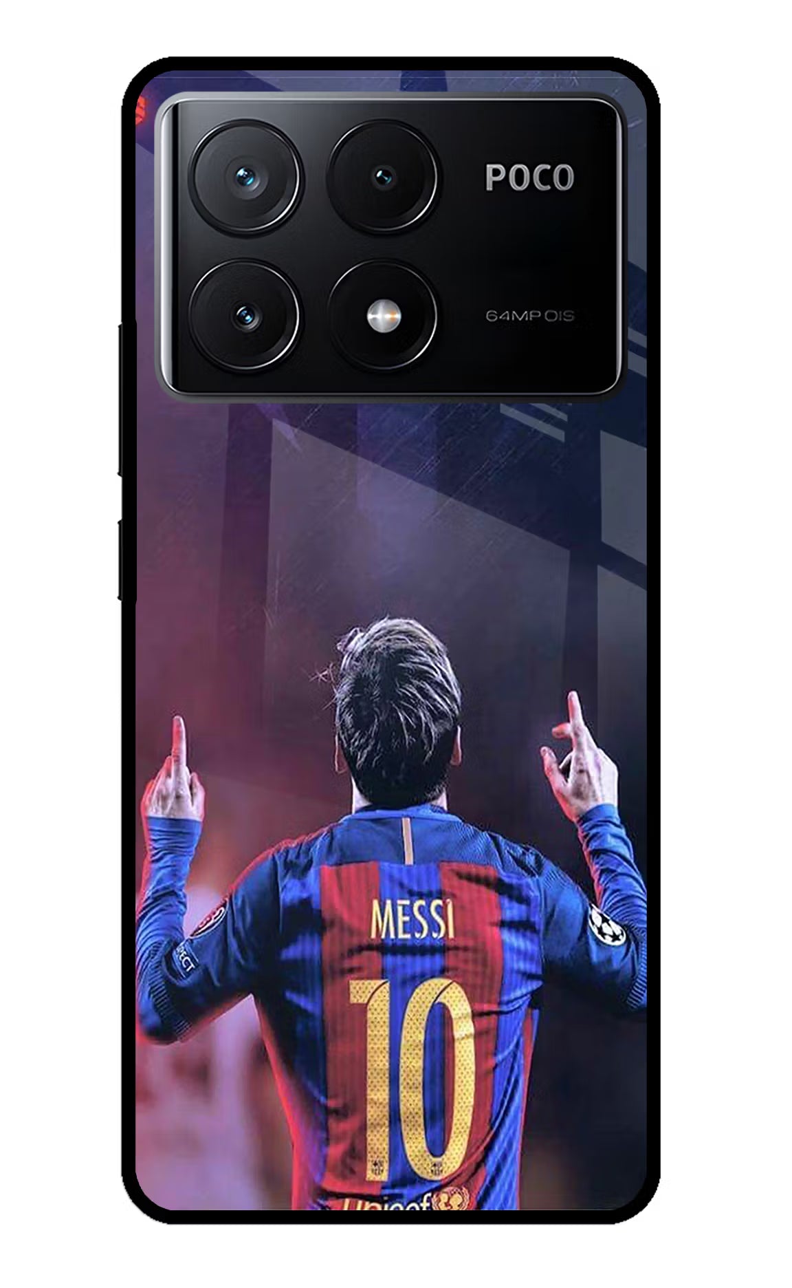 Messi Poco X6 Pro Glass Case Back Cover by Casekaro