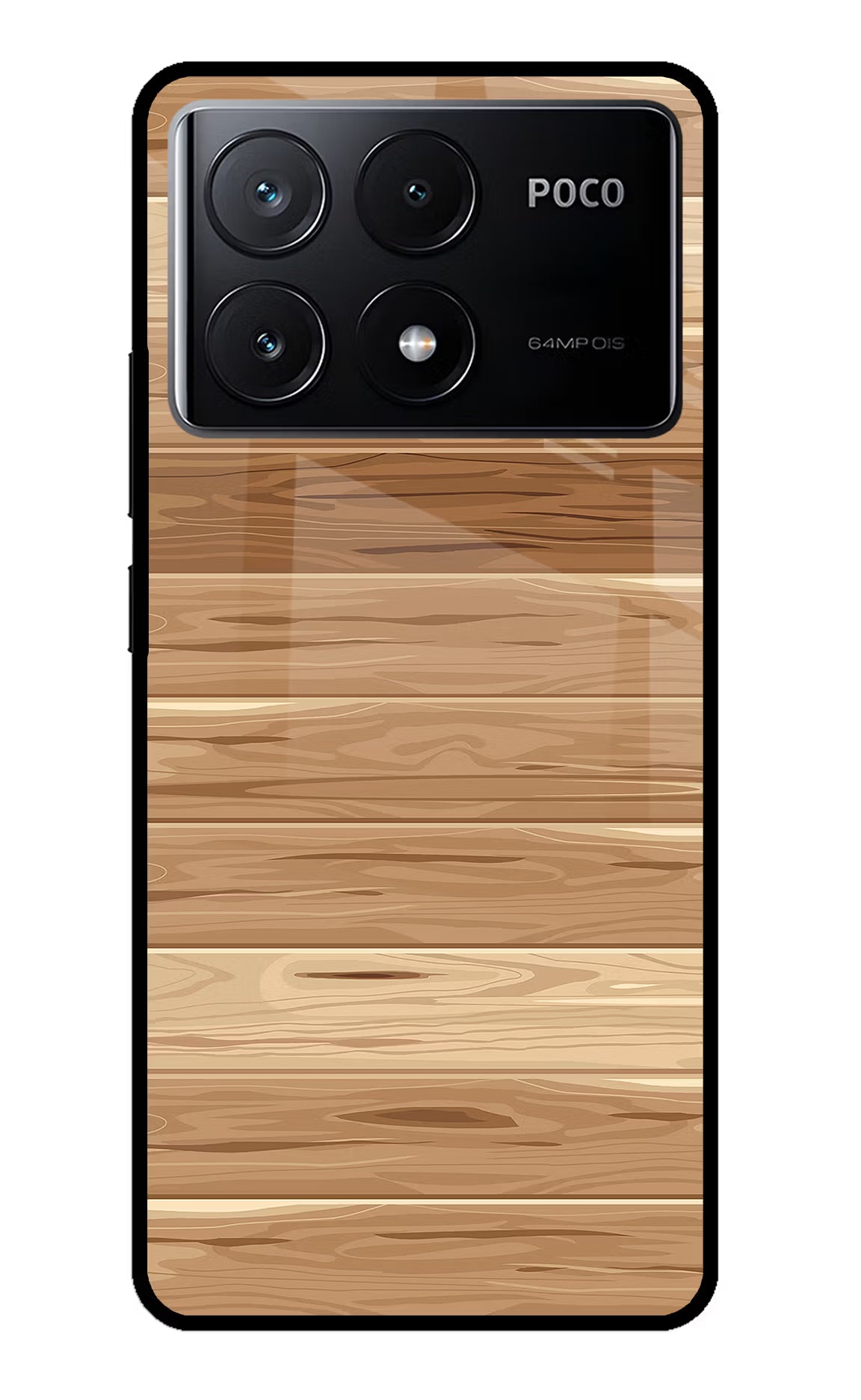 Wooden Vector Poco X6 Pro Glass Case