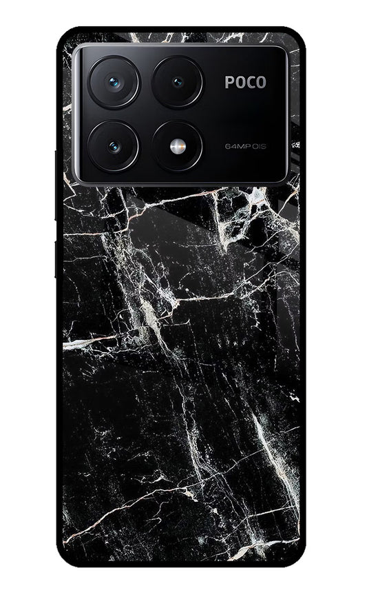 Black Marble Texture Poco X6 Pro Glass Case