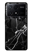 Black Marble Pattern Poco X6 Pro Glass Case