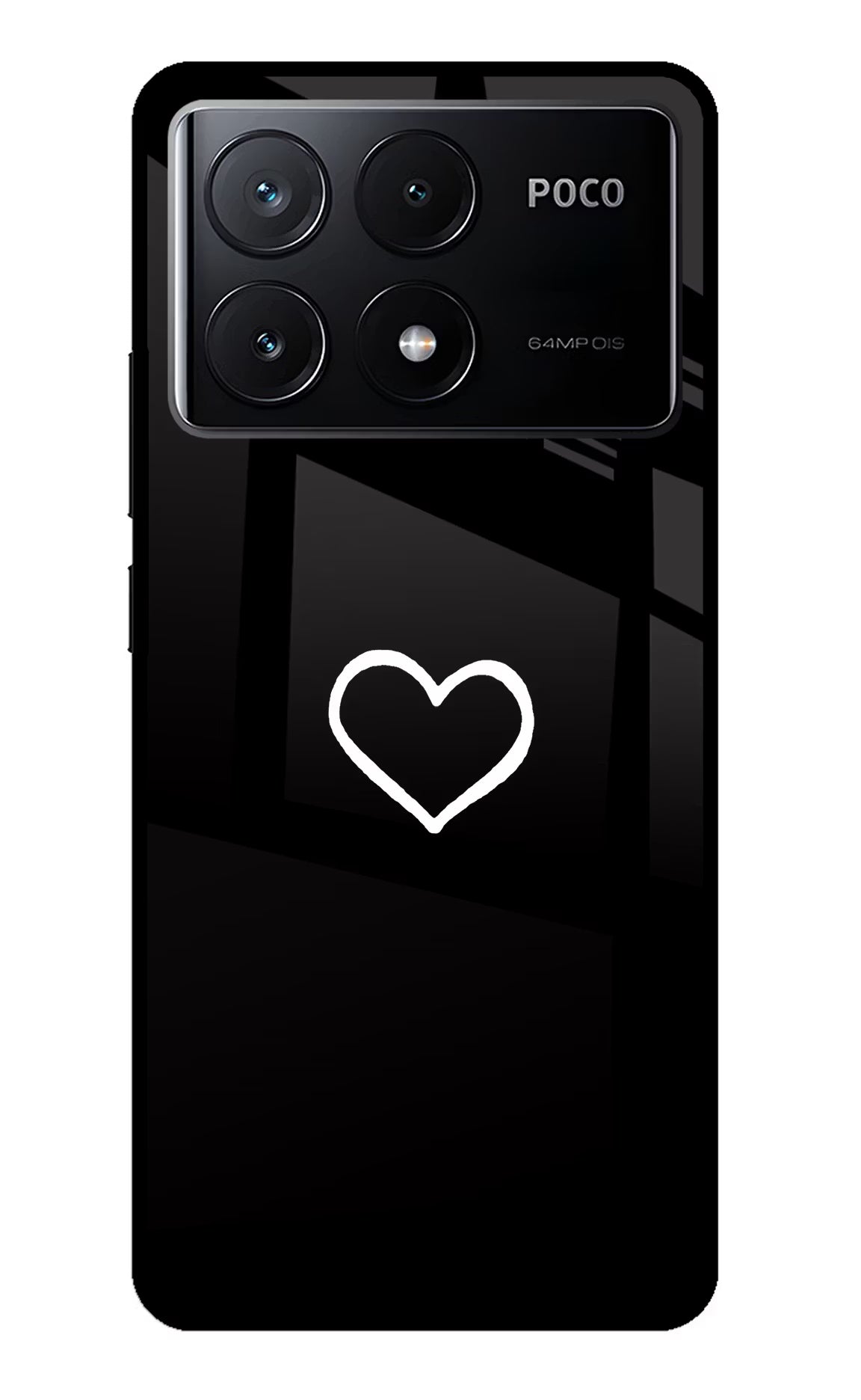 Heart Poco X6 Pro Glass Case Back Cover by Casekaro