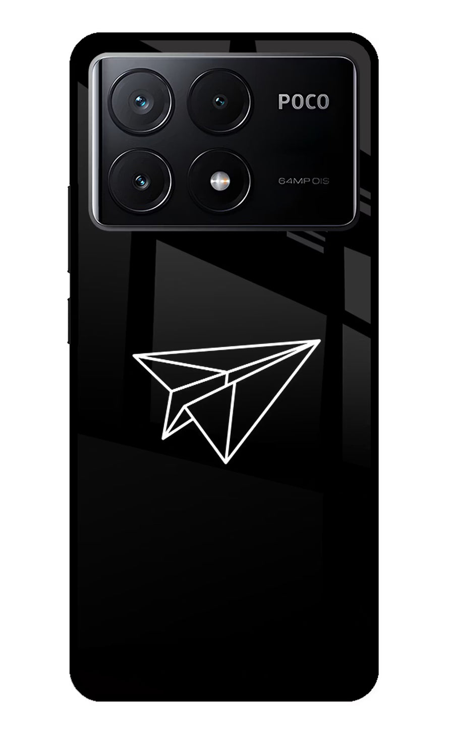 Paper Plane White Poco X6 Pro Back Cover, Glass case