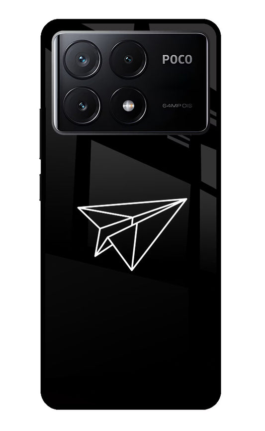 Paper Plane White Poco X6 Pro Glass Case
