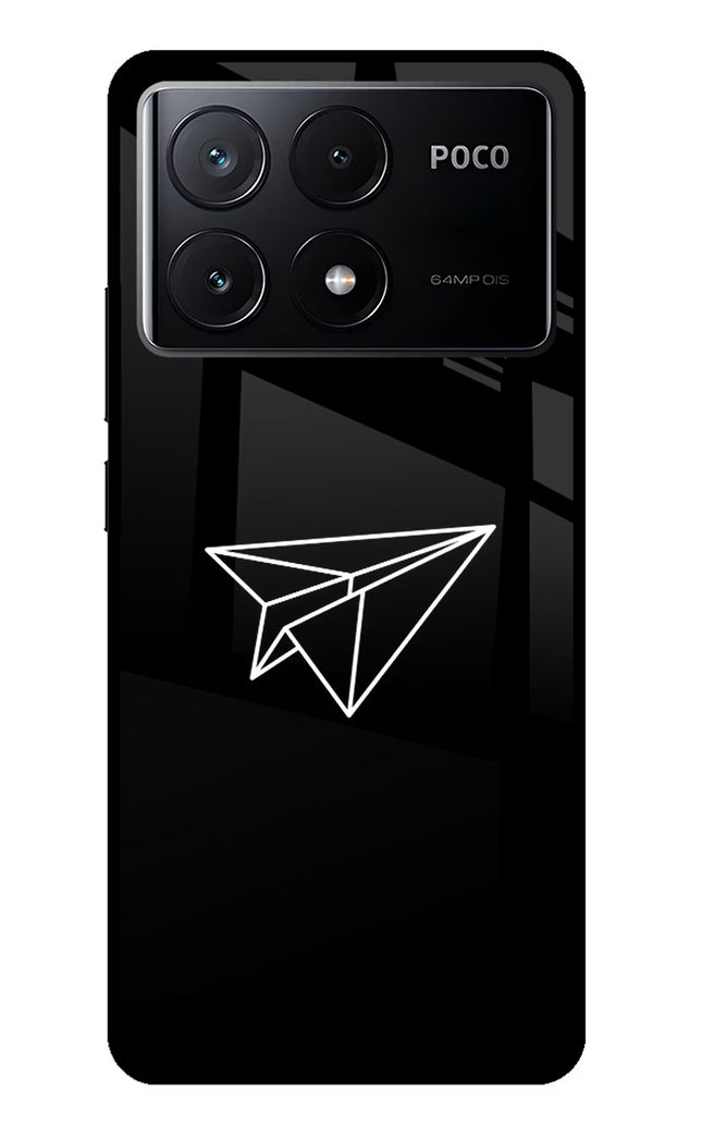 Paper Plane White Poco X6 Pro Glass Case