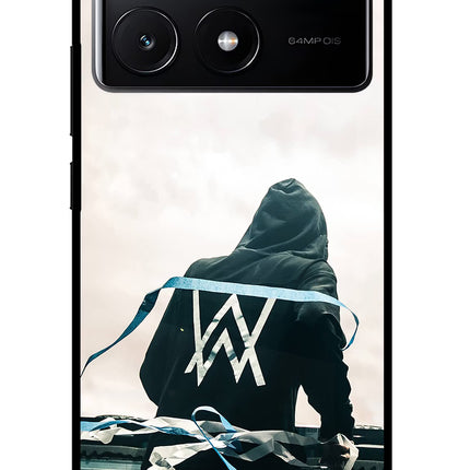 Alan Walker Poco X6 Pro Glass Case Back Cover by Casekaro