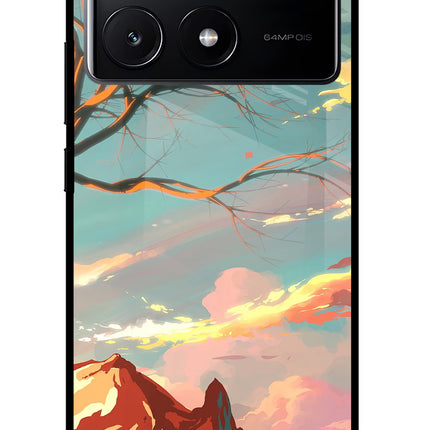 Scenery Poco X6 Pro Glass Case Back Cover by Casekaro