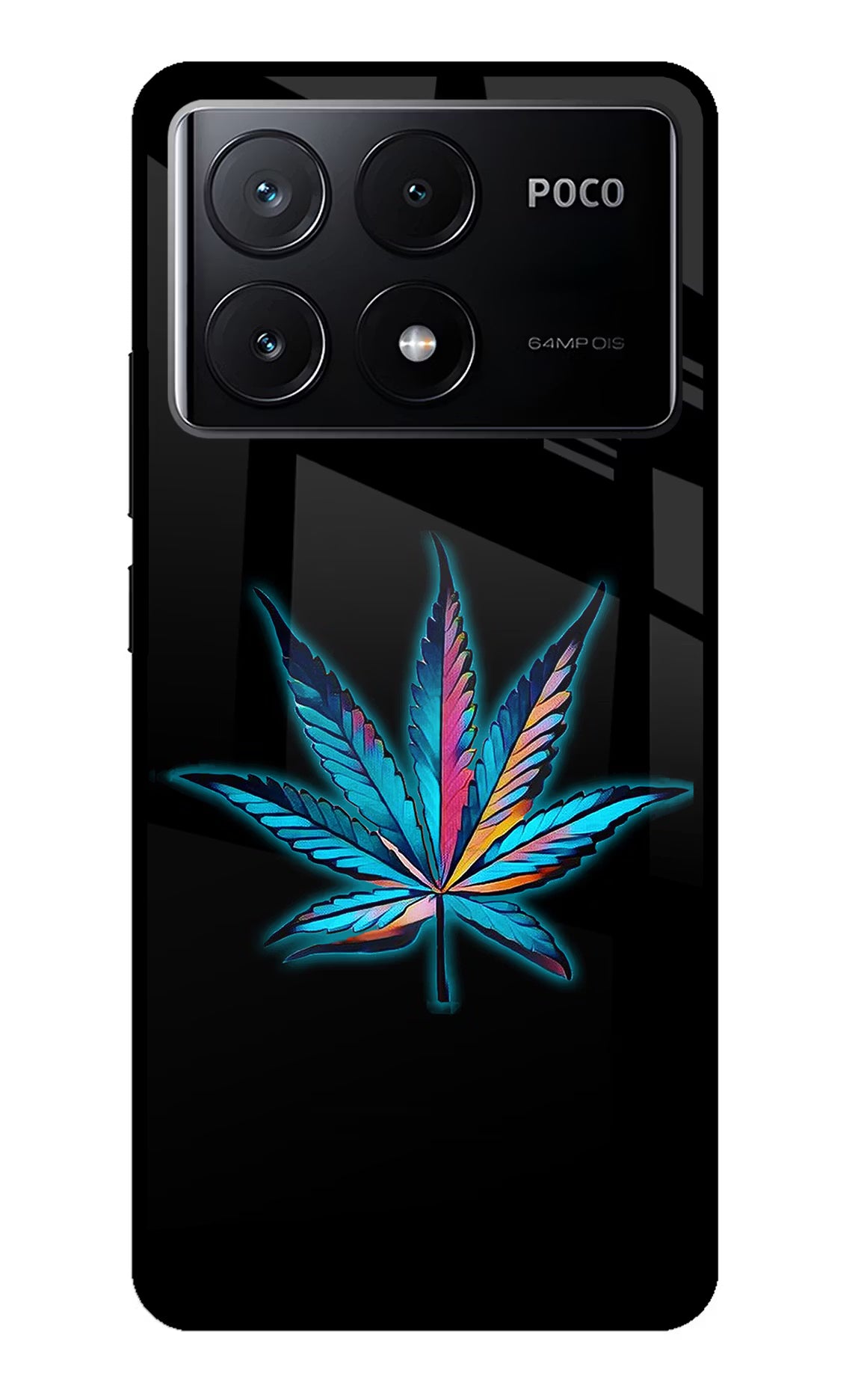 Weed Poco X6 Pro Glass Case Back Cover by Casekaro