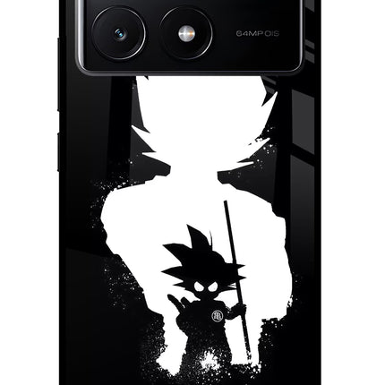 Goku Shadow Poco X6 Pro Glass Case Back Cover by Casekaro