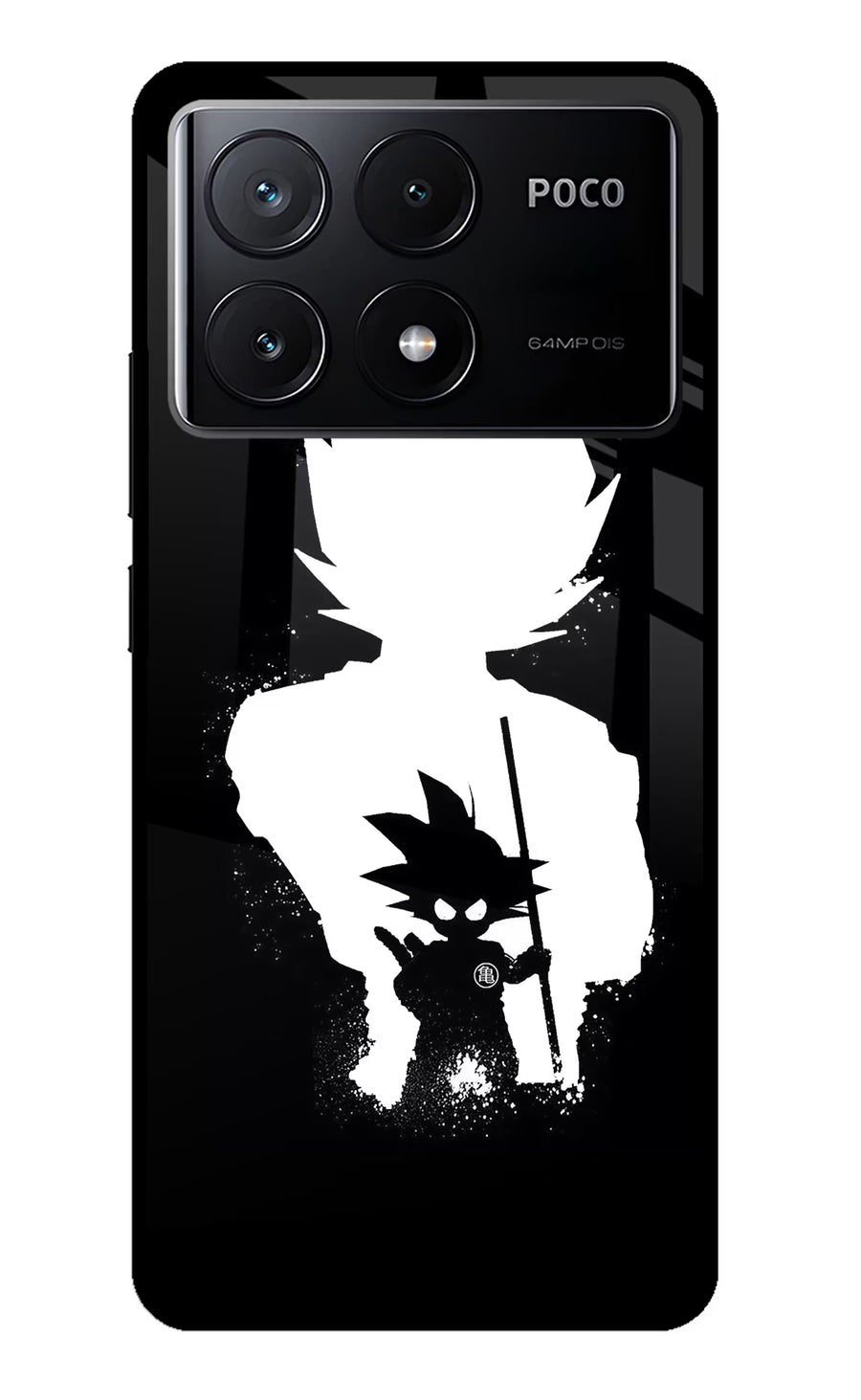 Goku Shadow Poco X6 Pro Back Cover, Glass case