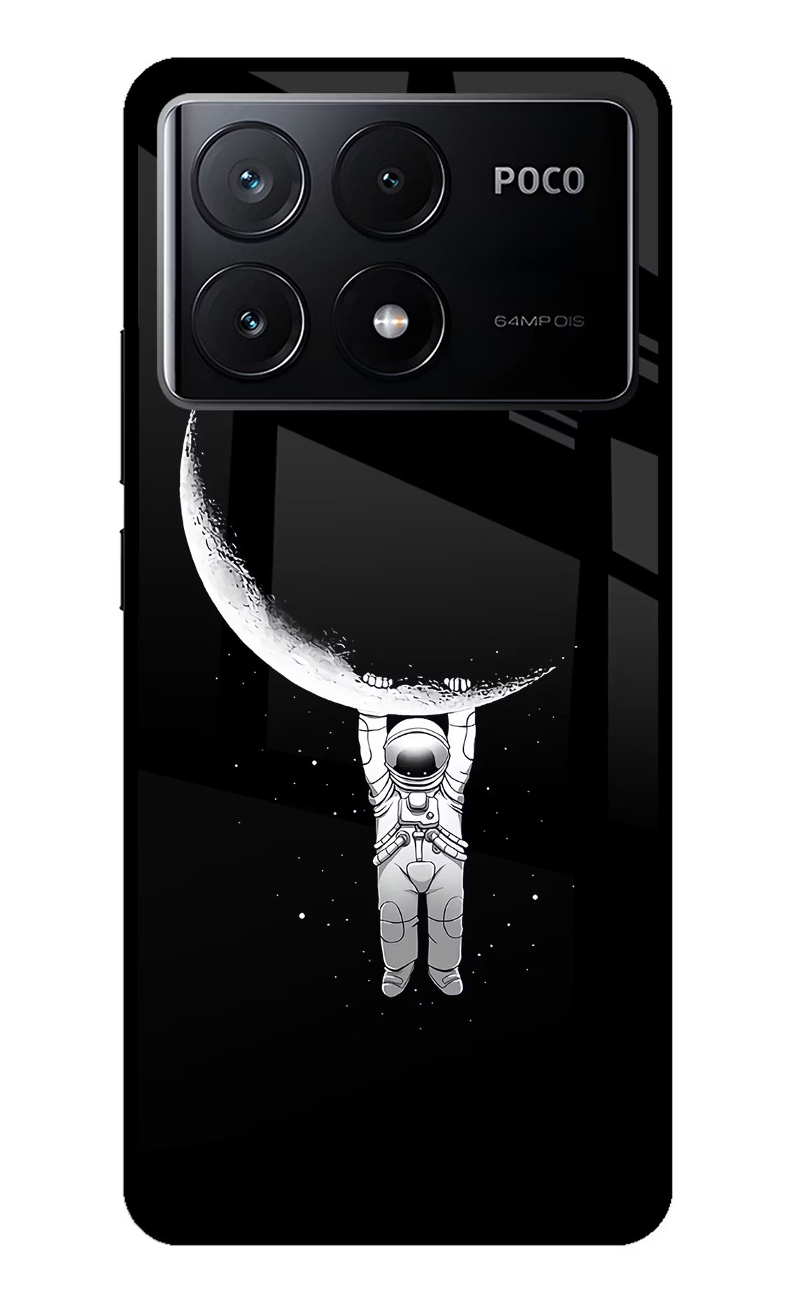 Moon Space Poco X6 Pro Glass Case Back Cover by Casekaro