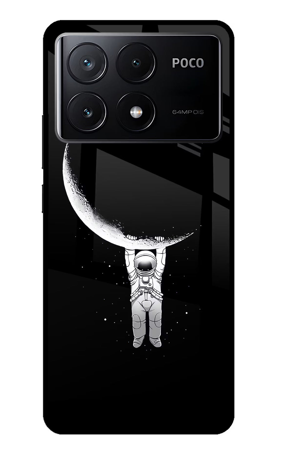 Moon Space Poco X6 Pro Back Cover, Glass case