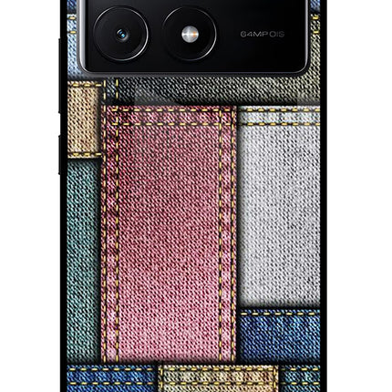Multicolor Jeans Poco X6 Pro Glass Case Back Cover by Casekaro
