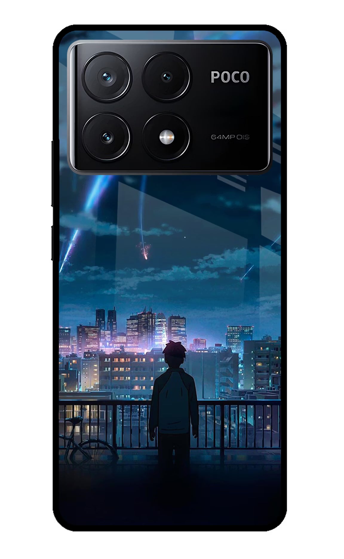 Anime Poco X6 Pro Glass Case Back Cover by Casekaro
