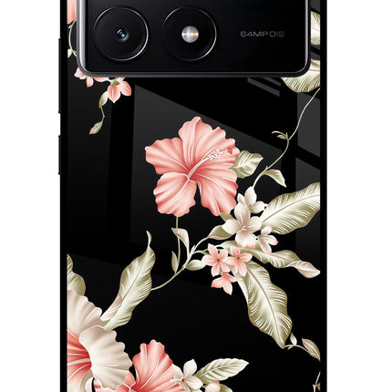Flowers Poco X6 Pro Glass Case Back Cover by Casekaro