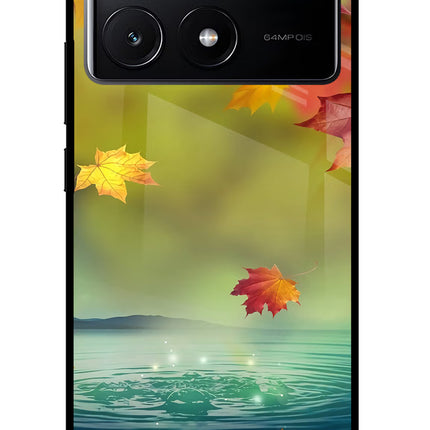 Flowers Poco X6 Pro Glass Case Back Cover by Casekaro