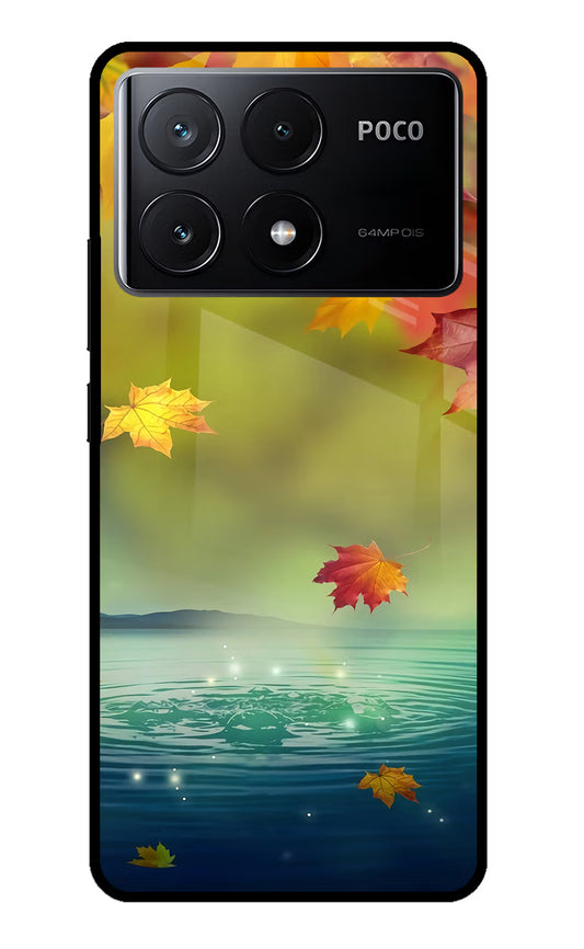 Flowers Poco X6 Pro Glass Case