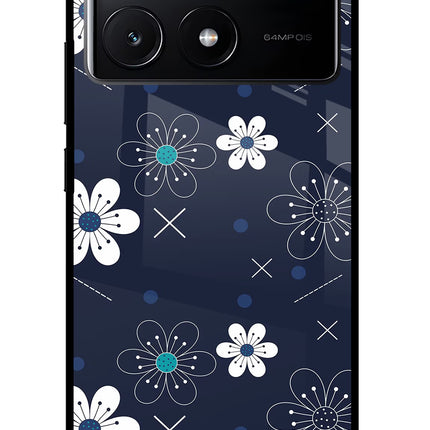 Flowers Poco X6 Pro Glass Case Back Cover by Casekaro