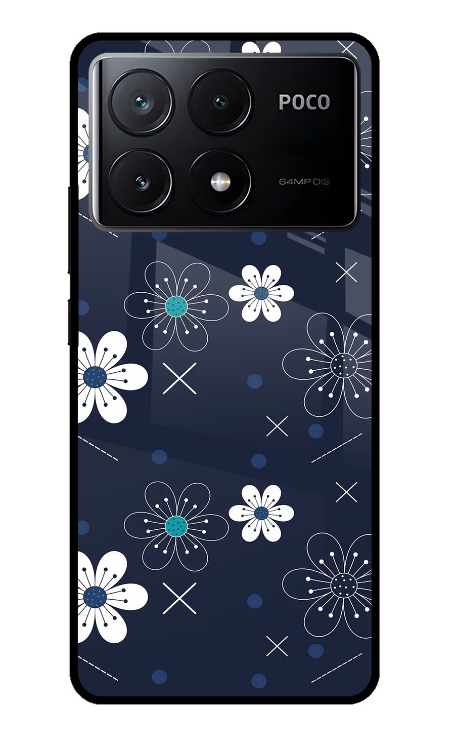 Flowers Poco X6 Pro Back Cover, Glass case