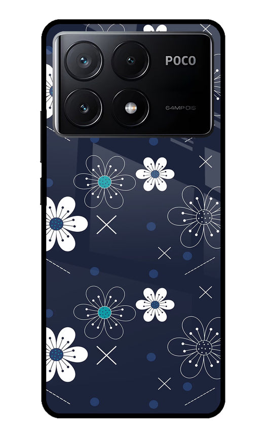Flowers Poco X6 Pro Glass Case