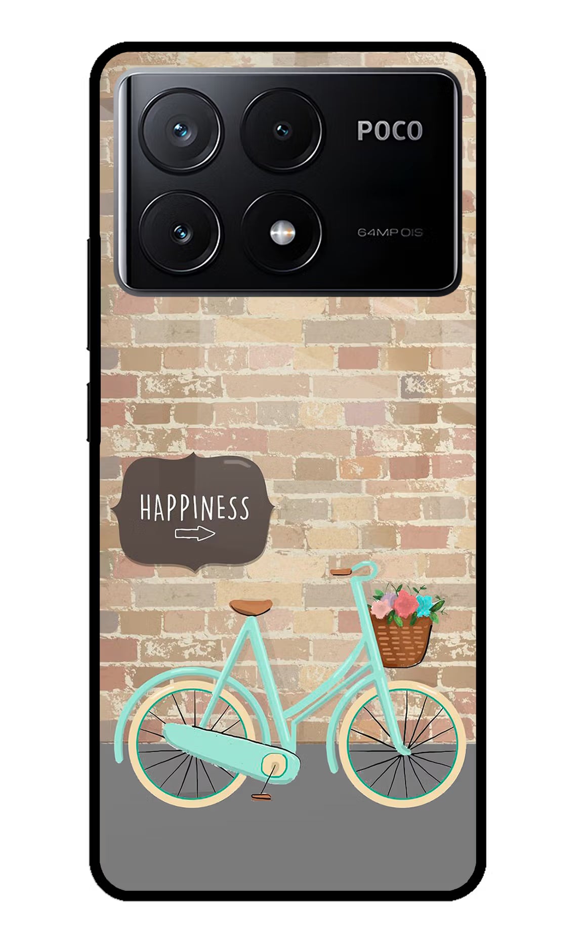 Happiness Artwork Poco X6 Pro Glass Case Back Cover by Casekaro