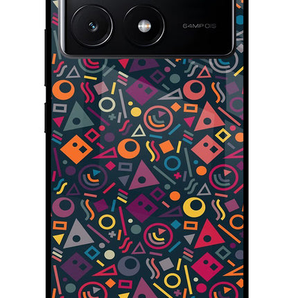 Geometric Abstract Poco X6 Pro Glass Case Back Cover by Casekaro