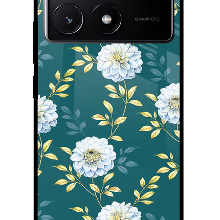 Flowers Poco X6 Pro Glass Case Back Cover by Casekaro