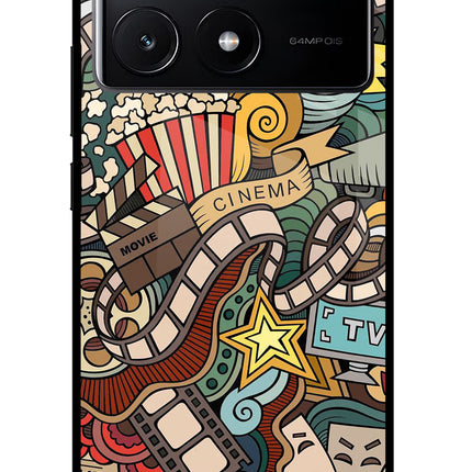 Cinema Abstract Poco X6 Pro Glass Case Back Cover by Casekaro