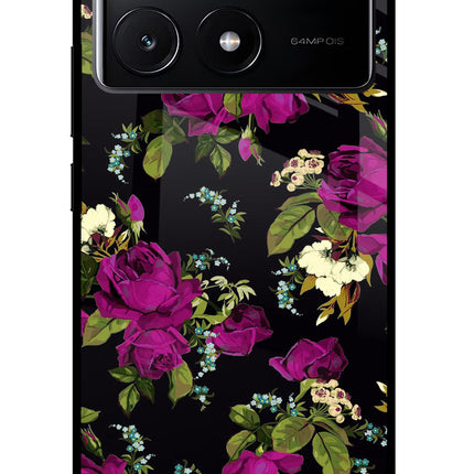Flowers Poco X6 Pro Glass Case Back Cover by Casekaro