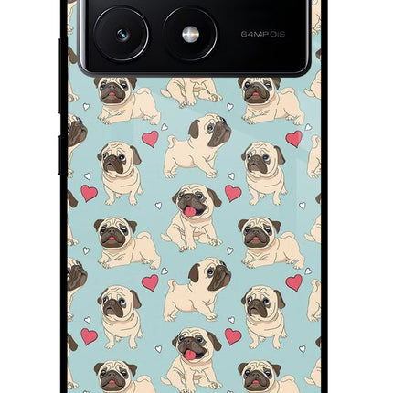 Pug Dog Poco X6 Pro Glass Case Back Cover by Casekaro