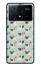 Pug Dog Poco X6 Pro Glass Case Back Cover by Casekaro