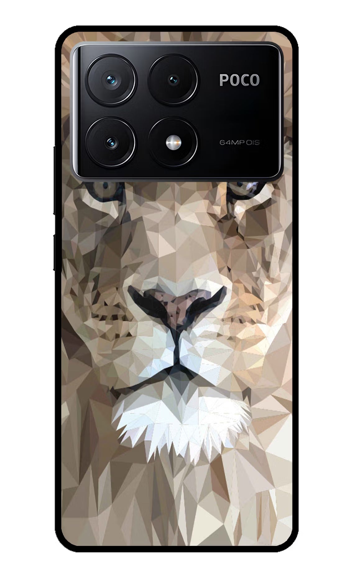 Lion Art Poco X6 Pro Glass Case Back Cover by Casekaro