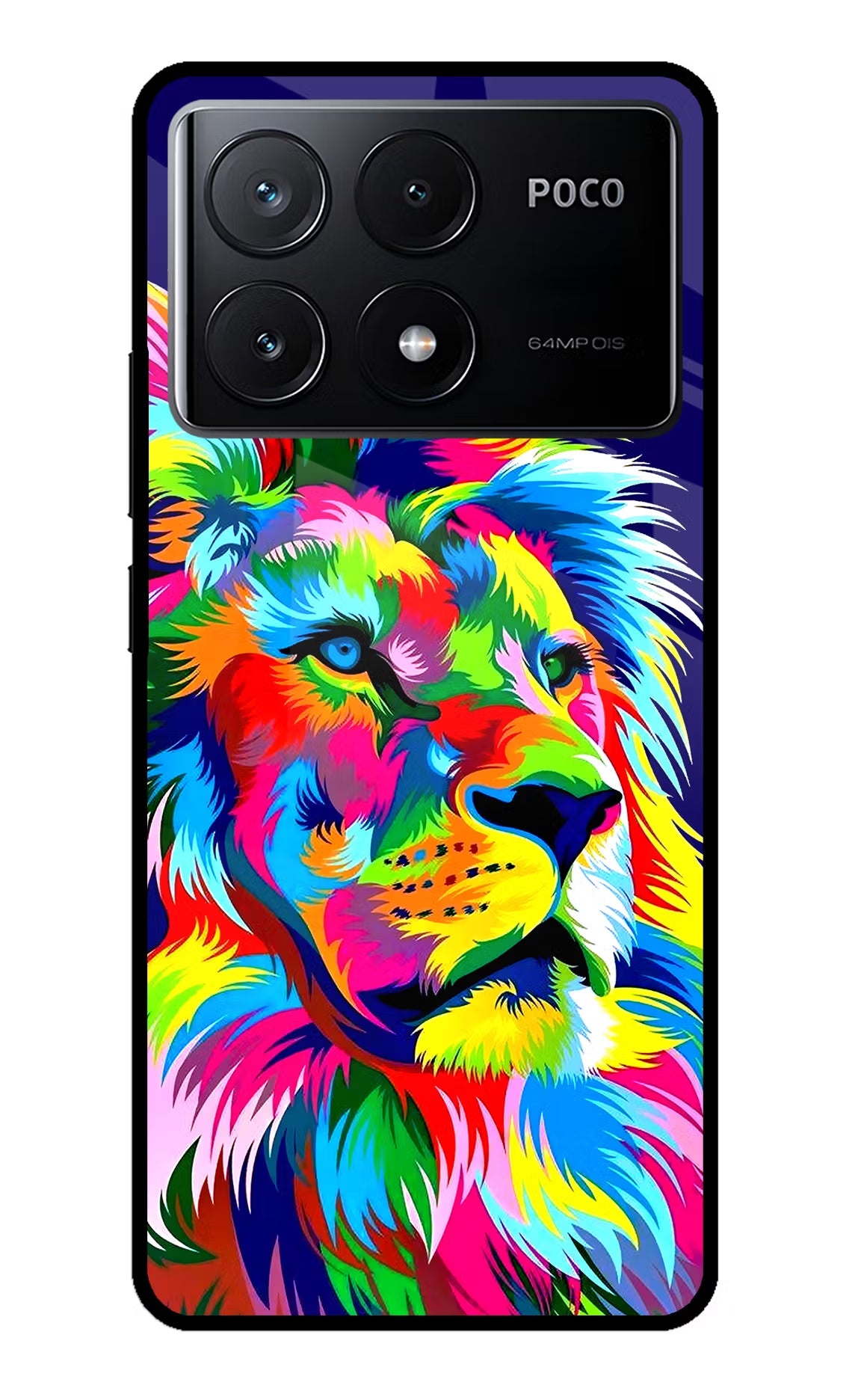 Vector Art Lion Poco X6 Pro Glass Case