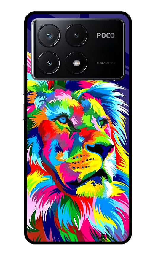 Vector Art Lion Poco X6 Pro Glass Case