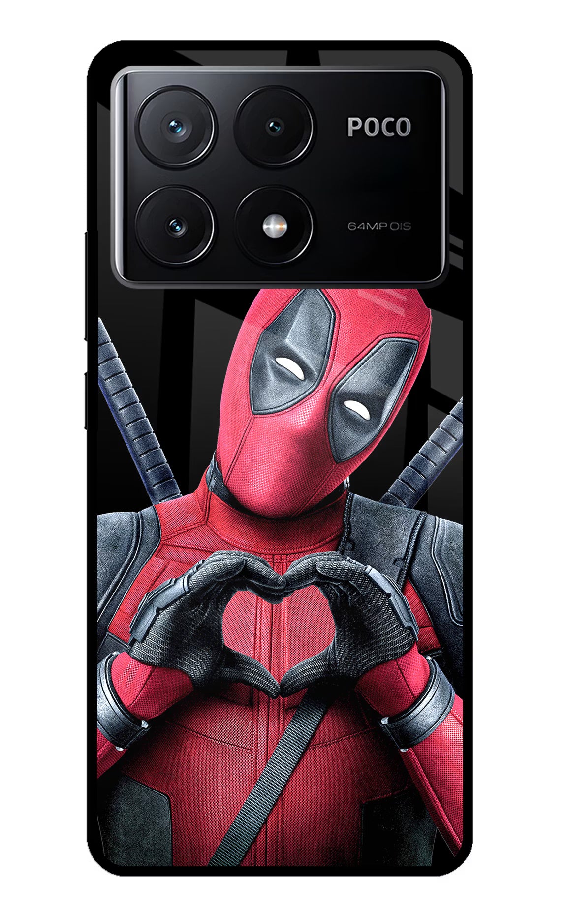 Deadpool Poco X6 Pro Glass Case Back Cover by Casekaro
