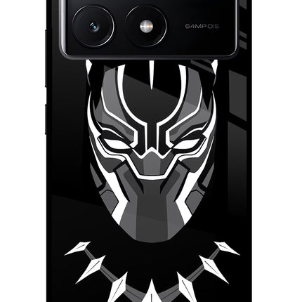 Black Panther Poco X6 Pro Glass Case Back Cover by Casekaro