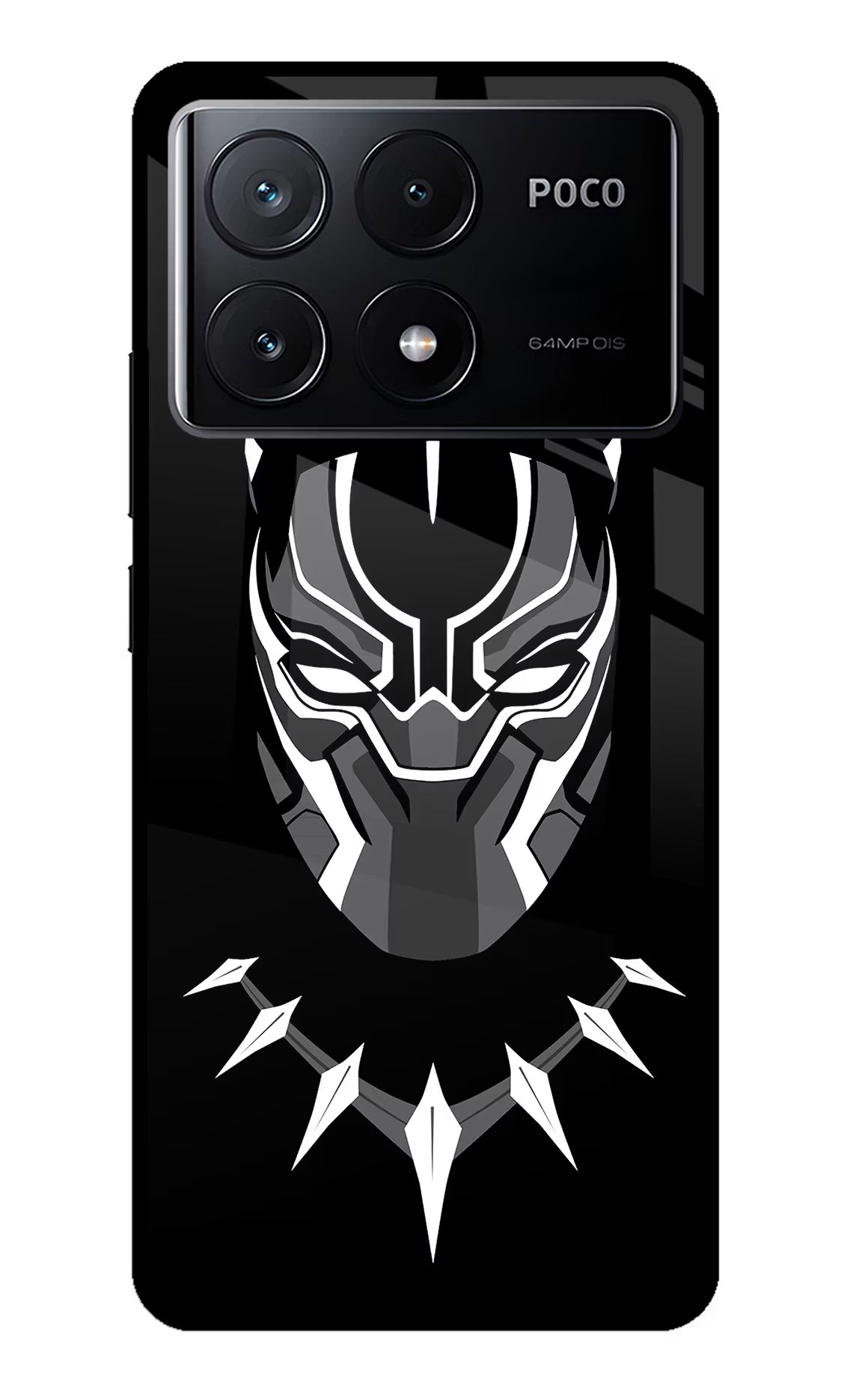 Black Panther Poco X6 Pro Glass Case Back Cover by Casekaro