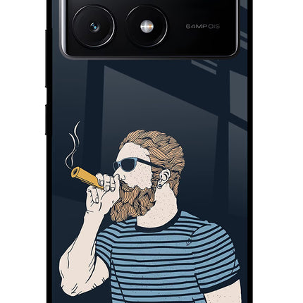 Smoking Poco X6 Pro Glass Case Back Cover by Casekaro