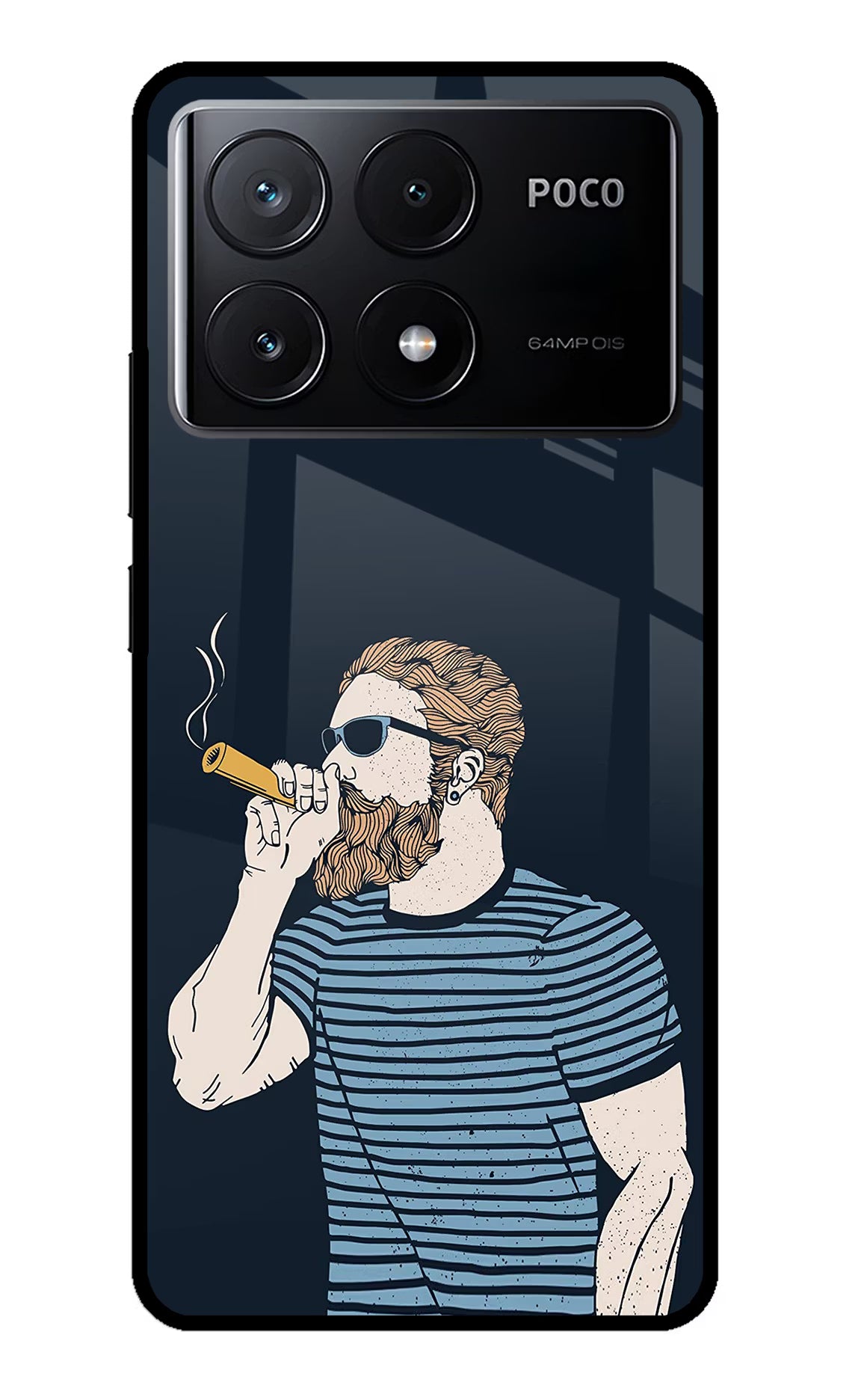 Smoking Poco X6 Pro Glass Case Back Cover by Casekaro