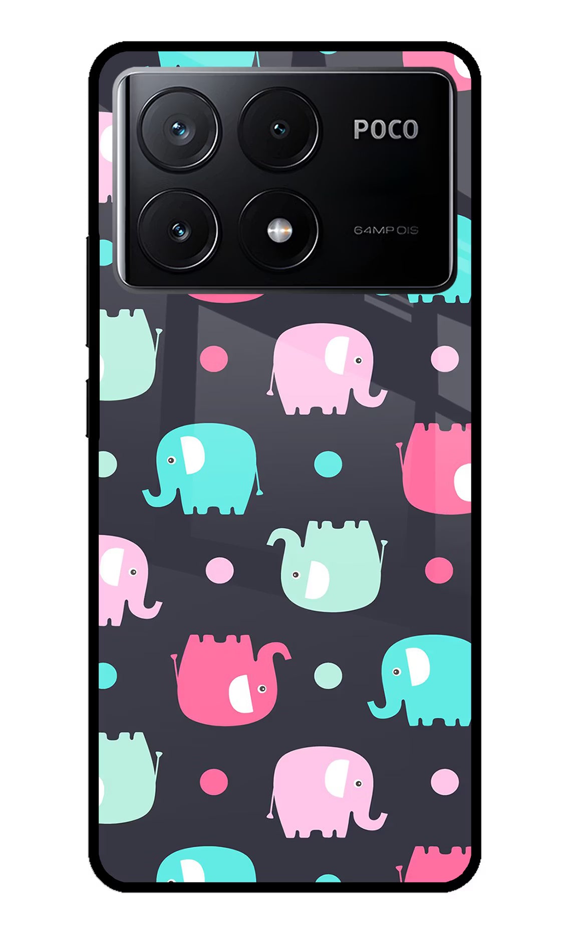 Elephants Poco X6 Pro Glass Case Back Cover by Casekaro
