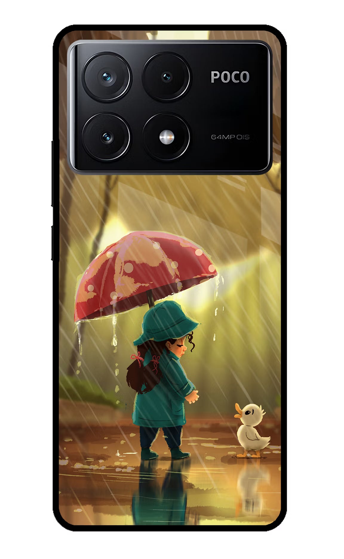 Rainy Day Poco X6 Pro Glass Case Back Cover by Casekaro