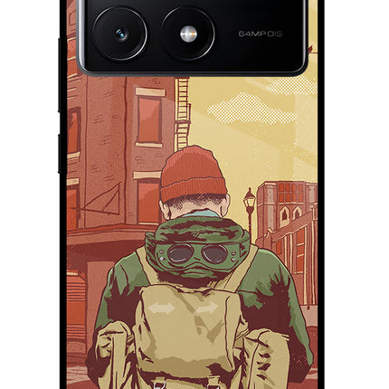 Adventurous Poco X6 Pro Glass Case Back Cover by Casekaro