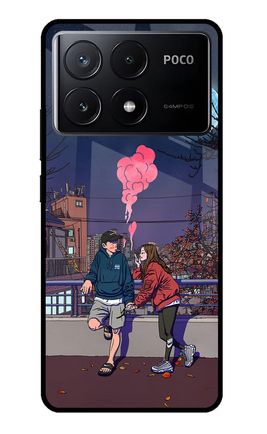 Chilling Couple Poco X6 Pro Glass Case
