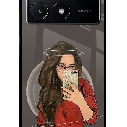 Selfie Queen Poco X6 Pro Glass Case Back Cover by Casekaro